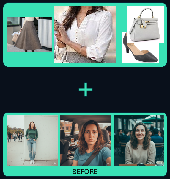 Original selfie before virtual clothing try-on